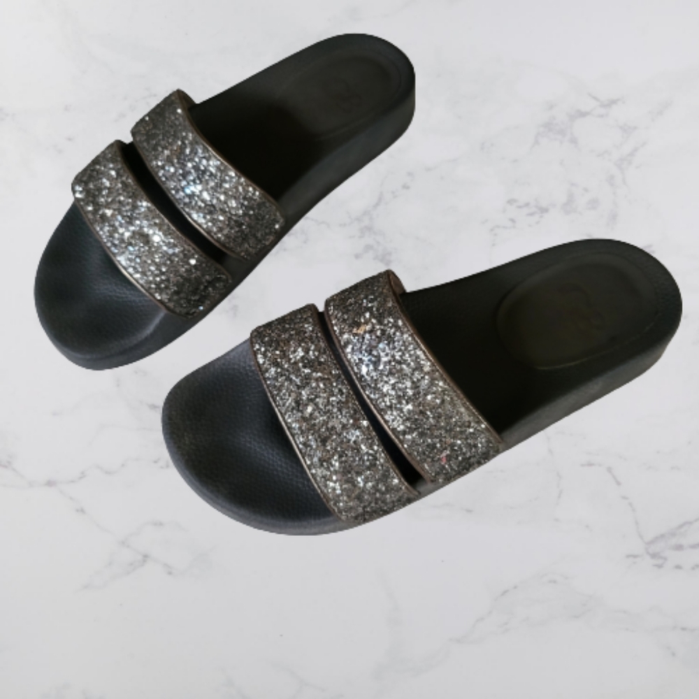 Glittery Slides Sandals for Women